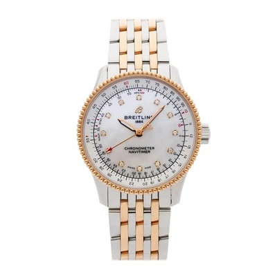 Breitling Navitimer Stahl Rose Gold Mop Diamant Armband 35mm U17395211A1U1 - Bild 1 von 4