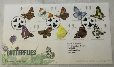GB QEII 2013 Butterflies Royal Mail FDC Tallents House Butterflies Edinburgh SHS - Image 1 of 4