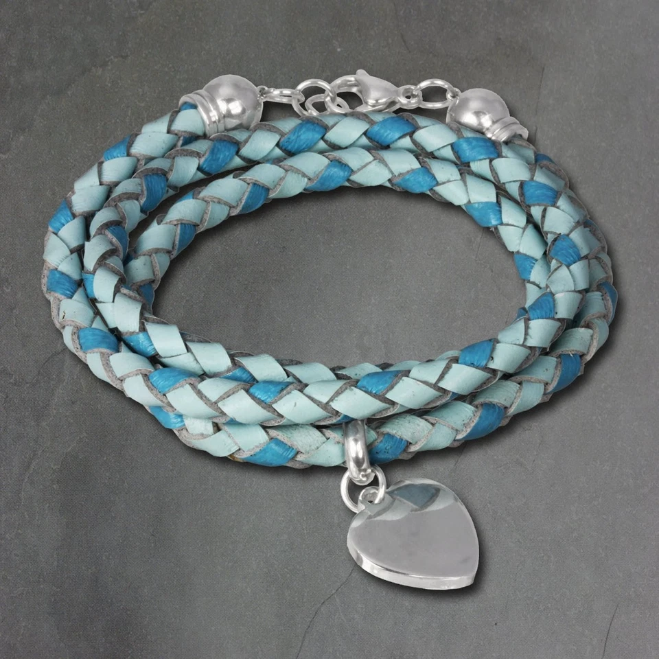 DL SilberDream Lederarmband Türkis Bolo-wickelarmband Echt-leder LAP599T