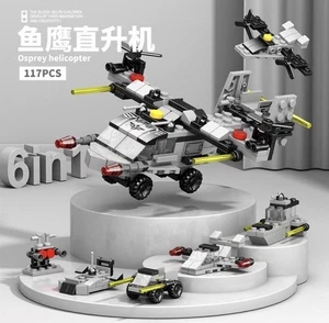 LeLeBrother Osprey helicopter 6-in-1 building block toy set Size 6.3X14X15.2CM - Picture 1 of 2