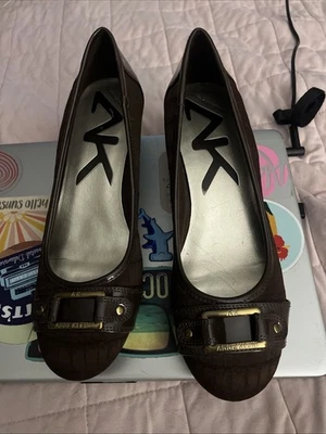 Anne Klein AK Sport Women’s Brown Wedge Shoes Size 8M Comfort Slip On Heels - Image 1 of 4