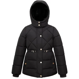 Rokka&Rolla Girls' Water-Resistant Long Puffer Jacket Winter Coat with Faux-Fur - Picture 1 of 25