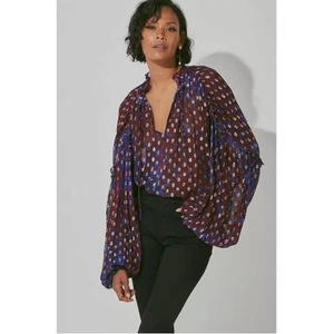 CLEOBELLA Evereve Dara Metallic Dot Bluse // L  - Bild 1 von 13