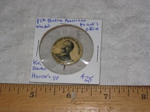 Charles Curtis Senator Celluloid Pinback Kansas 1st Native American Nat'l Office - Picture 1 of 1