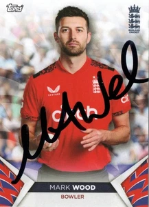 MARK WOOD SIGNED ENGLAND CRICKET 2024 TOPPS TRADING CARD+COA - Picture 1 of 1