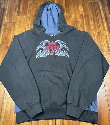 De Colección Stylo Las Vegas Negro Pesado Sudadera con Capucha Para Hombres Talla L Tribal Cyber Y2K Grunge Gráfico Foto 1 de 4