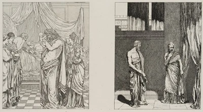 M. KLINGER (1857-1920), Amor und Psyche, Bl. 23, um 1907, Rad. Symbolismus - Bild 1 von 4