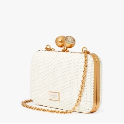 Pochette Kate Spade New York tessuto Kisslock nera prezzo al pubblico consigliato $428