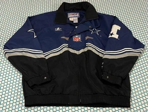 Vintage Dallas Cowboys Jacket Uni Lg Blue Black NFL Pro Line Logo Athletic 90s - Picture 1 of 14