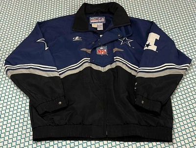 Vintage Dallas Cowboys Jacket Uni Lg Blue Black NFL Pro Line Logo Athletic 90s - Image 1 of 4
