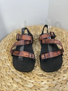 Classic Chaco Z1 Orange / Black Strap Sandals Men's Size 9 Hiking Outdoor - Picture 1 of 9