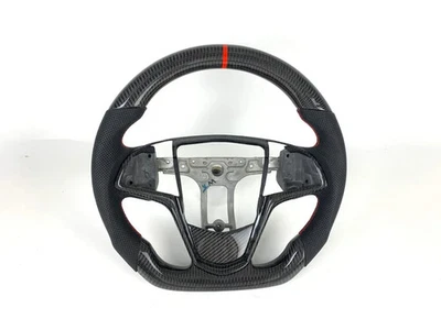 FOR 2013-2019 CADILLAC ATS REAL CARBON FIBER & LEATHER STEERING WHEEL - Image 1 of 4