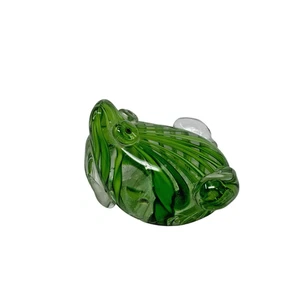 Vintage Green Murano Style Art Glass Frog Paperweight MCM Hand Blown Pls Read - Picture 1 of 11