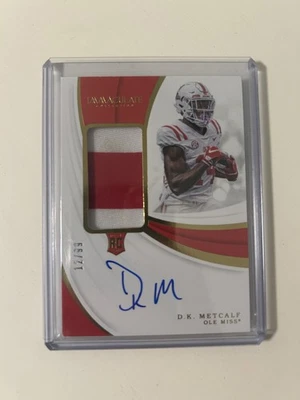 2019 Panini Immaculate Collegiate /99 DK Metcalf #142 RPA Grass Patch Rookie - Image 1 of 2