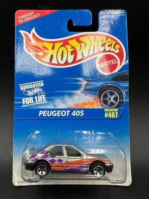 Hot Wheels Peugeot 405 Silver 5Sp 1996 Mainline #467 ¡En paquete! Foto 1 de 3