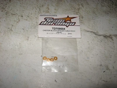 RC Durango 3 x 8 x 2.0 mm Caster Block Spacers Aluminum Gold (4) TD709004 - Image 1 of 2