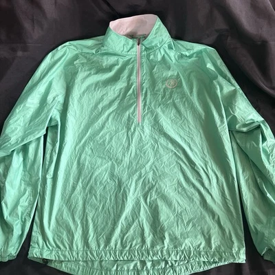 Peter Millar Men's Green Wind Quarter Zip Pullover Windbreaker Saucon Valley CC - Image 1 of 4