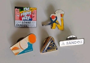Lote de 5 insignias de pasador farmacéutico SANDOZ LSD Albert Hofmann - Imagen 1 de 3