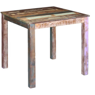 Dining Table Multicolor Solid reclaimed wood Compact Durable - Image 1 of 4