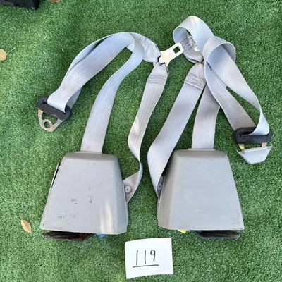 1995-1998 OBS Chevy GMC C1500 K1500 Extended Cab Front Seat Belt SET Gray OEM GM - Image 1 of 4
