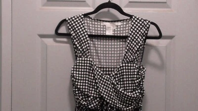 Vestido Max Studio para mujer talla L negro/blanco estampado blusa sin mangas Foto 1 de 4