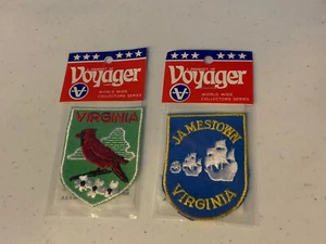 2 Vintage Voyager Original Patches Virginia Cardinals Jamestown Brand New - Picture 1 of 2