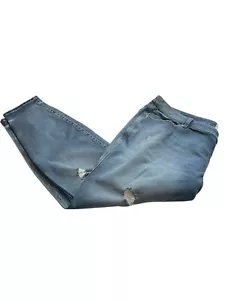 Jeans skinny blu Lane Bryant taglie forti 26 denim invecchiato vita alta lavaggio med - Foto 1 di 12