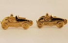 Vintage 1950's Race Car Vintage Auto Automobile Racing Men's Goldtone Cufflinks