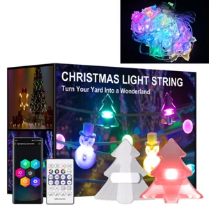 LED Smart Fairy String Lights Bluetooth App Control RGB Snowman Xmas Christmas - Picture 1 of 19