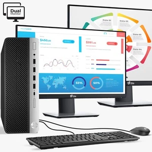 Komputer stacjonarny HP 800 G3 i7-7th 32GB 1TB SSD 2TB Wbudowany Wi-Fi Dual 24'' Windows 11 - Zdjęcie 1 z 7