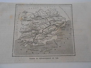 Gravure 1879 - Petite carte du Dpt du Var - Picture 1 of 1