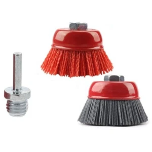 6" Abrasive Filament Nylon Bristle Cup Brush 80 180 Grit Sanding Scuffing 5/8-11 - Picture 1 of 11