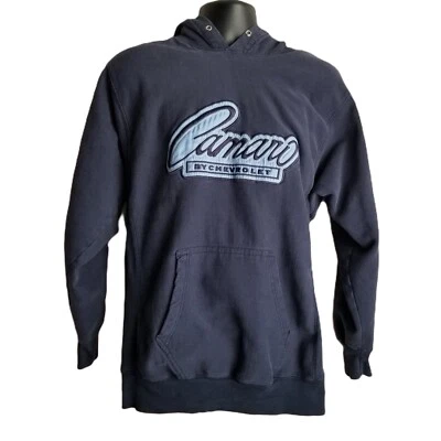 Vintage Steve Barrys Chevrolet Camaro Hoodie Medium Blue Car Enthusiast Retro - Image 1 of 4