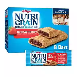 KELLOGG'S Strawberry Nutri Grain Soft Baked Breakfast Bars 10.4 oz - Picture 1 of 4