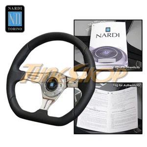 ITALIA NARDI KALLISTA PELLE 350MM VOLANTE PULIDO CUERO NEGRO PERFORADO  - Imagen 1 de 1