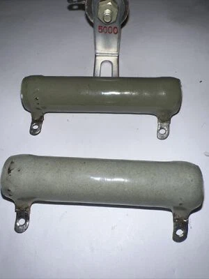 5K Ohm 25W Ceramic Power Wirewound Resistors Lot of (2) New by Ward Leonard. - Image 1 of 4