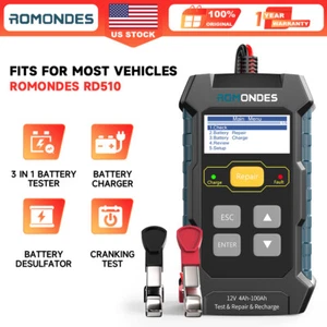 Auto Battery Analyzer 12V 100-2000 CCA Battery Charging Tester ROMONDES BT200 - Picture 1 of 9