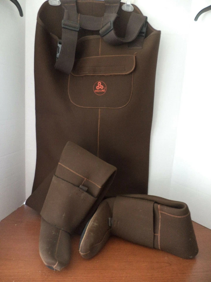 PROLINE~Brown OVERALL BIB CHEST WADERS~Adult Medium - Image 1 of 1