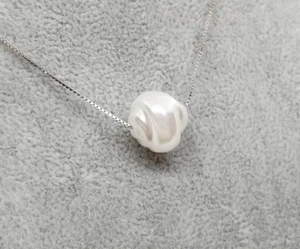 Genuine 925 Sterling Silver Chain White Pearl Pendant Necklace Women Gift UK - Picture 1 of 12