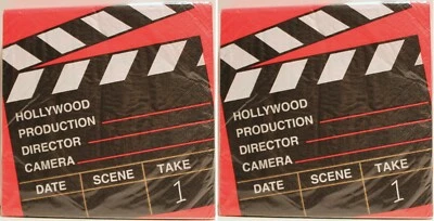 2-SET MOVIE PARTY NAPKINS Oscars Emmy Clapboard Academy Awards Hollywood Film TV - Image 1 of 2