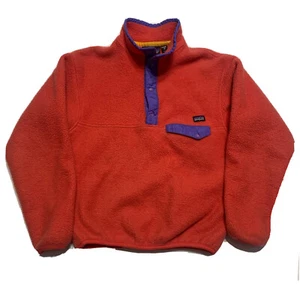 Vintage Patagonia Synchilla Snap T Kids Pink Girls Sweater Pullover Fleece Sz 12 - Picture 1 of 8
