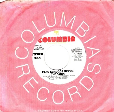 Earl Scruggs Revue:  The Cabin   .. "DJ COPY" ..  STEREO / MONO .. 45 RPM 6848 - Image 1 of 3