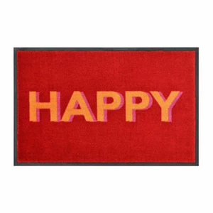 Gift Company Fußmatte Washables Happy, waschbare Türmatte, Polyamid, Rot 75x50cm - Bild 1 von 1