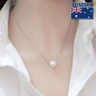 Genuine 925 Sterling Silver 9mm Round Lovely Pearl Drop Pendant Necklace
