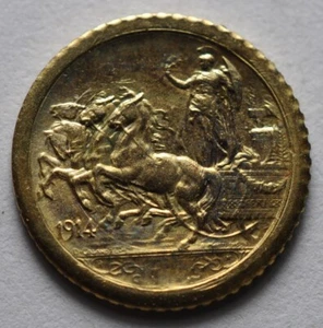 Token RE VITTORIO EMANUELE III kleine Münze Gold 8 KT Ozt. 0.0113 - Bild 1 von 2