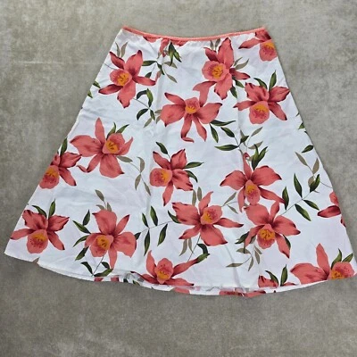 Speechless Womens A-line Skirt White Colorful Floral Skirt Size Medium - Image 1 of 4