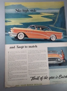 Anuncio original de la revista Buick 1955 "Sky-High Style y Snap to Match" - Imagen 1 de 1
