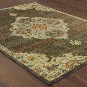 Toscana by Oriental Weavers. Casual Oriental Area Rug. Orange/Charcoal/Tan 9568C - Picture 1 of 4