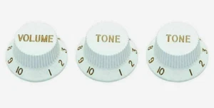 NEW 3 Boutons blancs STRATOCASTER hat volume + 2 tonalités pour guitare strat - Imagen 1 de 2
