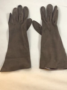 Vintage French Kid Brown Leather Long Glove Size 7 Triomphe Made In France Macys - Picture 1 of 8